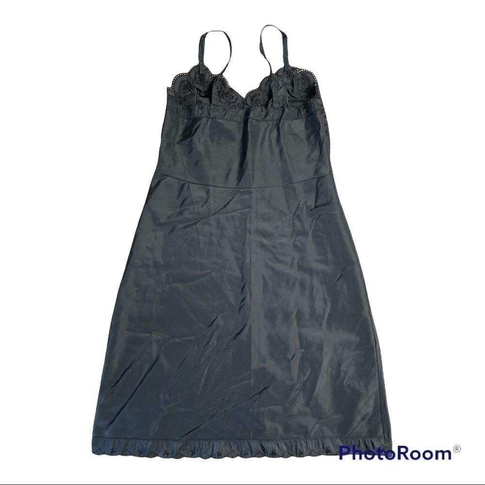 Vintage 1960s Val Mode Lingerie Black Underslip Nightdress Size 34B
